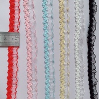 Sangle décorative élastique en nylon jacquard multicolore de 15 mm, motif poisson, avec dentelle en cuir souple, pour sous-vêtements de créateur