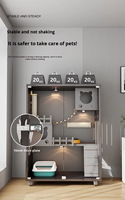 Villa pour chat en bois à motif de marbre de luxe C Grande maison pour chat fermée avec cage et abri pour une utilisation