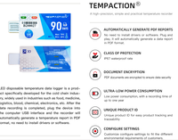 Enregistreur de données USB jetable pour température, format PDF, avec 20 000 enregistrements de température pour la chaîne du froid