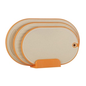 Multifunctional 3-Pieces <b>Plastic</b> Wheat Straw Cutting Board Kitchen Chopping Board Double-Sided Cutting Board Sets with Holder - Product Image 1