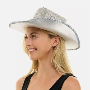 Sombrero de Vaquera Plateado con Lentejuelas, Sombrero de Vaquero con Espejos para <span class=keywords><strong>Discoteca</strong></span>, Festival, Cosplay - Product Image 3