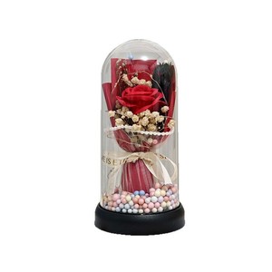 Ornamento fidanzata con copertura di vetro rosa incandescente sapone essiccato Bouquet di <span class=keywords><strong>fiori</strong></span> per la festa della mamma e il regalo di san valentino piante conservate - Product Image 5