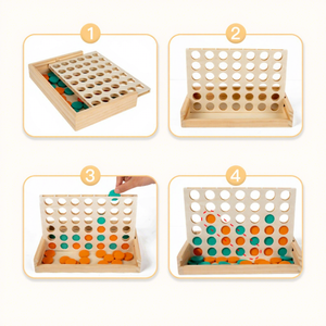 Jeu de société en bois créatif pour enfants : entraînement à <span class=keywords><strong>la</strong></span> pensée logique, jeu de quatre à <span class=keywords><strong>la</strong></span> suite, jouets éducatifs en bois pour enfants - Product Image 5