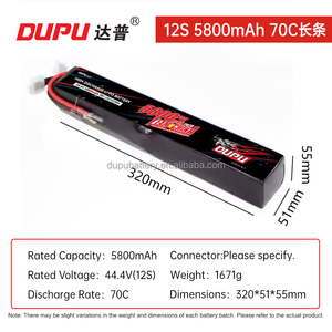Batería <span class=keywords><strong>para</strong></span> Dron FPV DUPU 6S Semi-sólida de 5800mAh con Conector XT60 XT90, Cátodo LiCoO2, 500 Ciclos - Product Image 4
