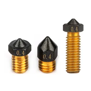 Bagian 3D Volcano/MK8/E3D V6 Kuningan PTFE Dilapisi Nozzle Non Tongkat Filamen Extruder Print Kepala Update Nozzle untuk CR10 CR10S Ender-3