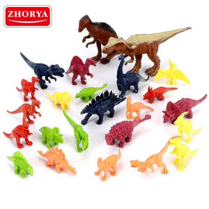 ZHORYA24pcsキッズおもちゃ動物恐竜モデルプラスチックソフトゴム恐竜おもちゃセット