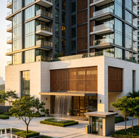 Comunidad de Apartamentos con Estructura de Acero 4F-15F, Viviendas Prefabricadas Equipadas con Jardín Público, Estacionamiento y Servicios Auxiliares