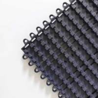 Dalles de tapis d'entrée modulaires classiques rayées à poignée P, en PVC commercial, à grille ouverte, pour drainage de l'eau et élimination de la saleté, tapis emboîtables
