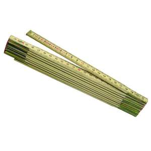 METRICA - 23126 2 mètres-Bois-Blanc/Jaune Couleur-Rouge Décimales-EAN 8001066231263 MÈTRES PLIANTS - Product Image 1