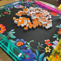 Jeu de Mahjong Américain Floral Lion Dance 160 Pièces en Acrylique – Jeu de Divertissement Moderne pour Quatre Joueurs