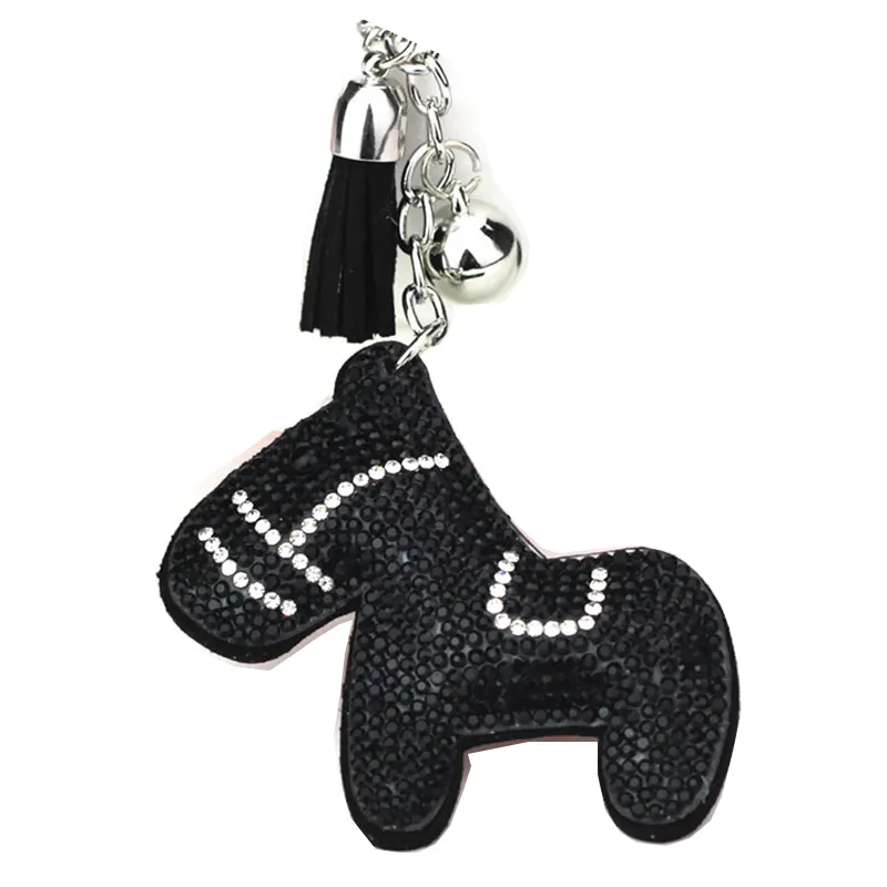 Fashion Promotional Bag Car Pendant Accessories Bling Rhinestone Key Rings Shine Crystal Horse Shaped Key Chain