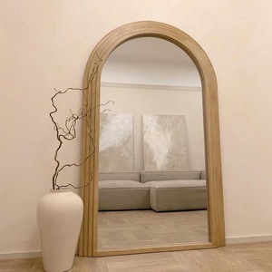 Specchio a Figura Intera Arcuato Stile <span class=keywords><strong>Crema</strong></span> con Cornice Bianca, Autoportante/Montabile a Parete, Arredamento Moderno per la Casa, Vendita all'Ingrosso - Product Image 3