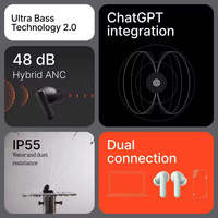 Écouteurs sans fil CMF Buds 2 originaux, basses ultra profondes, connexion double appareil, faible latence, écouteurs de jeu, micro HD, ENC