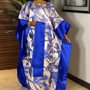 Túnica Larga Estampada de Talla Grande para Mujer Africana, Nuevo Estilo, Túnica Jacquard de Oriente Medio con Pañuelo para la Cabeza, a la Moda - Product Image 1