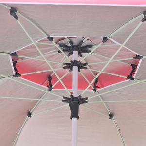 Sombrilla de Playa Personalizada con Logotipo, 150 cm, Doble Toldo, Varillas de Fibra de Vidrio con Recubrimiento Plateado - Product Image 2
