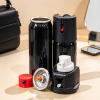 Kaleng Aerosol Aluminium Mini Hitam untuk Pertahanan Diri dengan Katup Pengaman, Wadah Kemasan Kosong yang Dapat Dipegang di Saku