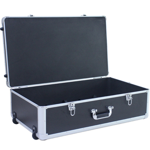 Tùy Chỉnh Kích Thước Màu Đen Kim Loại Khung Xây Dựng Nhôm Thiết Bị Dụng Cụ Nhôm Chuyến Bay Xe Đẩy Trường Hợp Công Cụ Với Pick Nhổ Bọt - Product Image 3