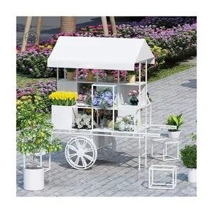 Mobil Blumen-Vorlage süßer Zuckerwaren-Wohnwagen weiß Außenblume und Zuckerwaren-Wohnwagen für Hochzeit Baby-Bootie Brautparty