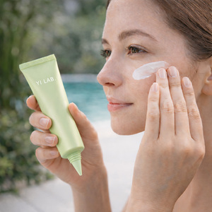 ครีมกันแดดเนื้อบางเบา ไม่เหนียวเหนอะหนะ กันน้ำ ต่อต้านริ้วรอย ช่วยให้ผิวขาวกระจ่างใส พร้อมบำรุงผิว SPF50+ สำหรับใช้เป็นเบสเมคอัพและไพรเมอร์ - Product Image 6