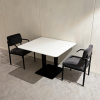 Tables à manger en marbre pour hôtels commerciaux, cafés, tables carrées/petites modernes et minimalistes, durables, faciles à nettoyer, pour les réunions