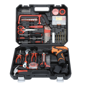 125 Uds., venta al por mayor, juego de herramientas de mano inalámbricas con batería de iones de litio, juego completo de herramientas, Caja Profesional con Taladro Inalámbrico - Product Image 1