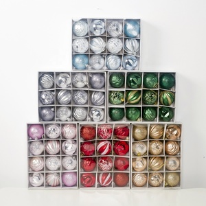 12pcs/box 6cm Christmas Plastic Ball Christmas Bauble Ornaments Xmas Tree Decorations