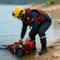 Casco Profesional de Rescate Acuático Marino con Guía, Carcasa de ABS de Alta Resistencia, Reflectante, Capacidad de Carga de 150-250N, Rescate en el Cielo Azul