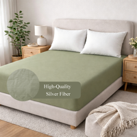 Drap de lit de mise à la terre haut de gamme, 95% coton 5% fibre d'argent, drap-housse antistatique pour un meilleur sommeil, taille personnalisée
