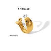Vente en gros de bague étoile de mer en acier inoxydable 18 carats nouvelle mode noeud irrégulier exagéré décoration de doigt à la mode ne se décolore pas