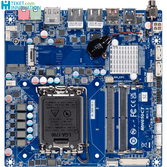 For Gigabyte GigaIPC ITXL-H610C Thin Mini-ITX Motherboard LGA1700 TDP 65W H610 Chipset DDR5 64GB TPM Onboard HDI COM SATA LVDS