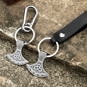 Viking Thor's Hammer <b>Keychain</b> Tibetan Silver Metal Hook Leather Strap Pendant <b>Personal</b> Gift Unisex - Product Image 1