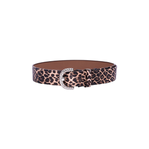 Ceinture imprimée léopard 4,5 cm, ceinture de taille tendance enveloppée de métal - Product Image 1