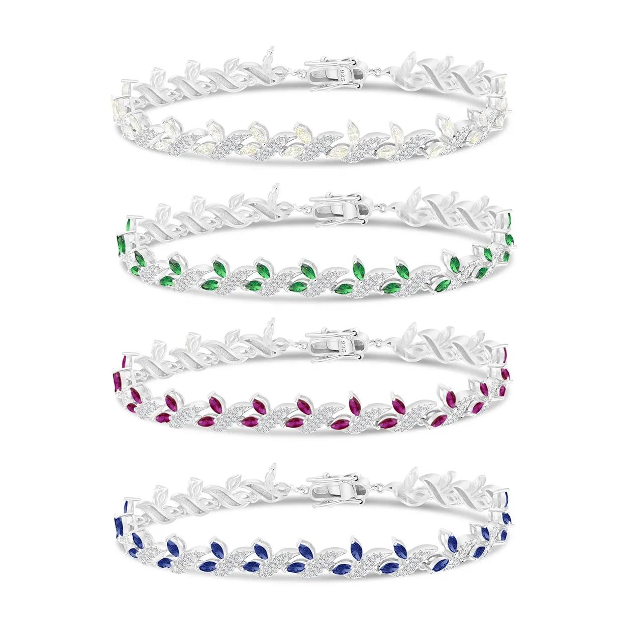 new fashion fine luxury jewelry 925 sterling silver custom chain friendship crystal charm bracelet for women