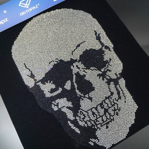 Miễn Phí Mẫu Rhinestone Vá Nhanh Chóng Giao Hàng Bạc Bling Skull Rhinestone Mô Hình Hotfix Rhinestone Thiết Kế Cho T Áo Sơ Mi - Product Image 3