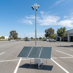 Portable Solar Powered Camera Trailer With 9m Telescopic Mast AI Detection Outdoor Construction Surveillance - Product Image 3