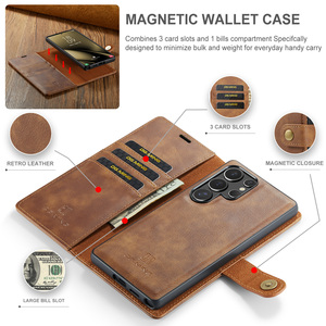 Funda de Teléfono con Tapa Magnética y Tarjetero de Piel Sintética para Samsung Galaxy S26 Ultra S25 Plus S24 S23 S22 A73 A36 <span class=keywords><strong>A53</strong></span> - Product Image 5