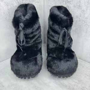 Botas de Nieve de Diseño <span class=keywords><strong>para</strong></span> Hombre y Mujer, con Pelaje de Alaska Negro, de Alta Calidad, 2026 - Product Image 5