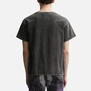 High Quality Wholesale Streetwear Washed Heavyweight T-shirt Custom 100% Cotton Boxy Cropped Vintage Acid Wash T Shirt Men