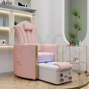 Sedie per Pedicure di lusso in pelle di colore rosa pipeless pedicure queen bakcrest throne foot spa chair per salone di bellezza