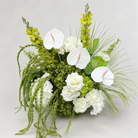 Arrangement de fleurs artificielles Anthurium Rose Hortensia pour centre de table de mariage, décoration florale événementielle, vente en gros