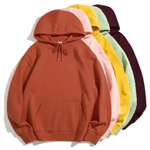 Suéter con capucha de hombre a la moda de Color sólido de otoño/invierno con logotipo personalizado Sudadera con capucha de color liso Sudadera con capucha y sudadera para hombre