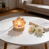 Lampe en cristal d'améthyste naturelle en gros, pierre de guérison, veilleuse pour la décoration intérieure, autres objets artisanaux en cristal