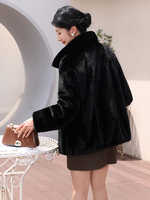 Direkter Fabrik verkauf Luxus Kurzer echter Nerz pelzmantel für Frauen Winter Casual Oberbekleidung mit Knopf dekoration Polyester futter