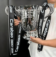 Nouveau modèle de trophée de la Coupe de la Ligue de football 2026, plaqué argent, logo personnalisé, pour récompenses de football et souvenirs sportifs