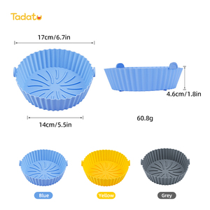 หม้อซิลิโคนสำหรับทอดไร้น้ำมันขนาด6.7นิ้วใช้ซ้ำได้ถาดใส่ซิลิโคนทรงกลมสำหรับหม้อทอดไร้น้ำมัน - Product Image 6