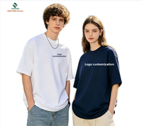 Kaos Oblong Lengan Pendek O-Neck Drop-shoulder Heavyweight Loose-fit Musim Panas Unisex Streetwear Grosir 320g Katun Murni Warna Solid