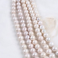 Perles d'eau douce Edison blanches naturelles de 10-12 mm, brin de perles pour la fabrication de bijoux