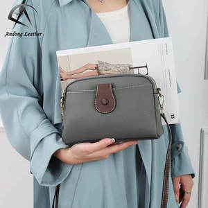 Bolso de hombro de gran tamaño para mujer, bandolera de cuero genuino de vaca, bolso con bolsillo para teléfono, cartera pequeña para mujer - Product Image 1