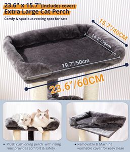 Torre para Gatos Pequeños Starmon con Percha Suave, Árbol para Gatos Estable, Poste Rascador para Gatos con Hamaca - Product Image 2