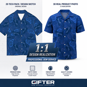 Camicie Hawaiane Estive in Poliestere ad Asciugatura Rapida, Personalizzate con Stampa a Sublimazione, Camicie Casual da Spiaggia per Uomo - Product Image 4